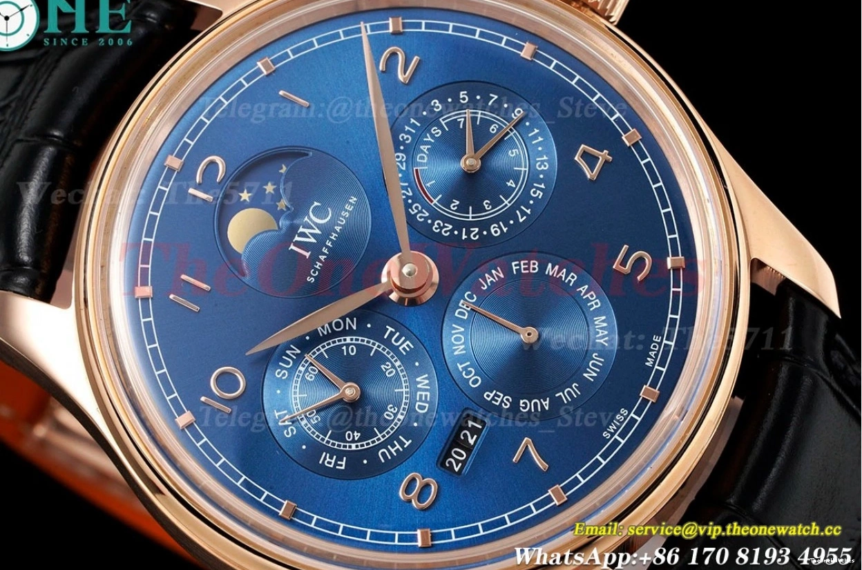 RG Blue Calendar A52610 Perpetual 5033 V9F LE Num Portugieser 0522